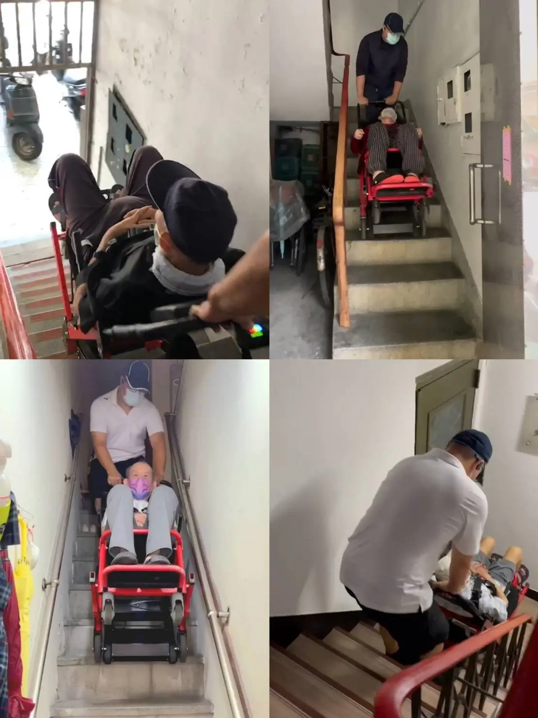 新北出院輪椅接送返家後銜接爬梯機上樓